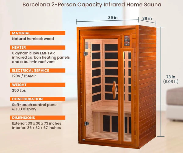 Dynamic Barcelona 1 Person Indoor FAR Infrared Sauna