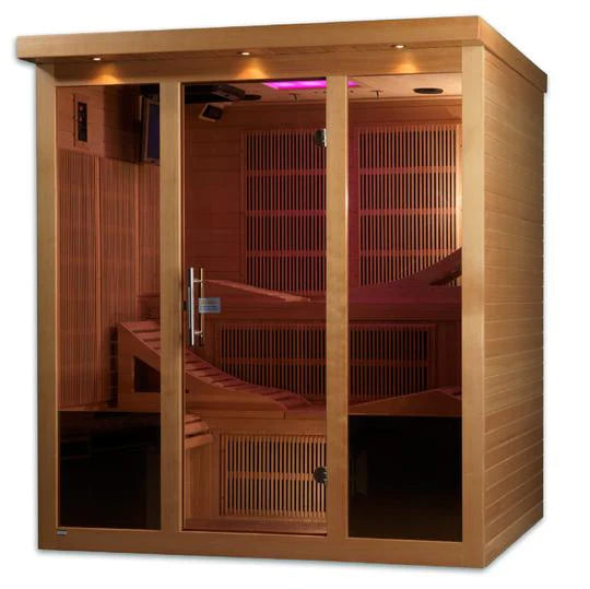 Monaco PureTech™ Near Zero EMF 6 Person Indoor Infrared Sauna with 15” LCD Screen