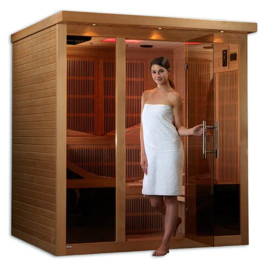 Monaco PureTech™ Near Zero EMF 6 Person Indoor Infrared Sauna with 15” LCD Screen