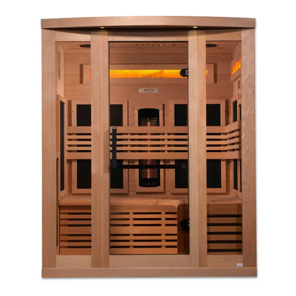 8000 Reserve Series PureTech™ 3 Person Indoor Full Spectrum Infrared Sauna with Himalayan Salt Bar