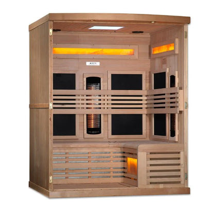 8000 Reserve Series PureTech™ 3 Person Indoor Full Spectrum Infrared Sauna with Himalayan Salt Bar