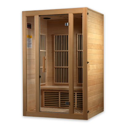 Maxxus Seattle 2 Person Indoor Near Zero EMF FAR Infrared Sauna - Canadian Hemlock