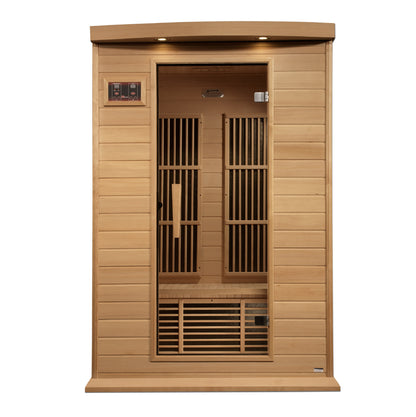 Maxxus 2 Person Indoor Near Zero EMF FAR Infrared Sauna - Canadian Hemlock