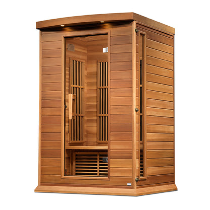 Maxxus 2 Person Indoor Near Zero EMF FAR Infrared Sauna - Canadian Red Cedar