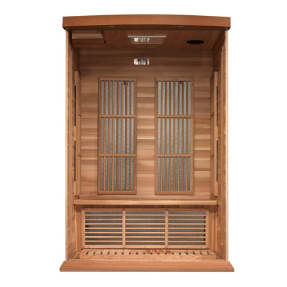 Maxxus 2 Person Indoor Near Zero EMF FAR Infrared Sauna - Canadian Red Cedar