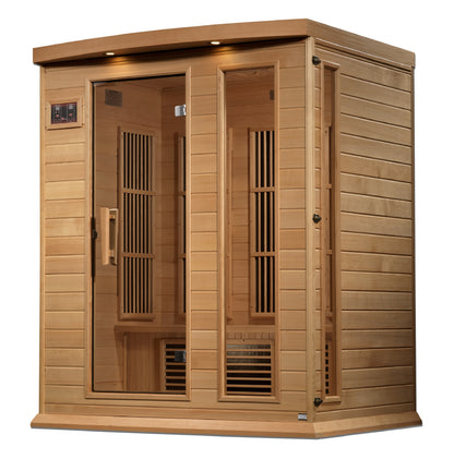 Maxxus 3 Person Indoor Near Zero EMF FAR Infrared Sauna - Canadian Hemlock