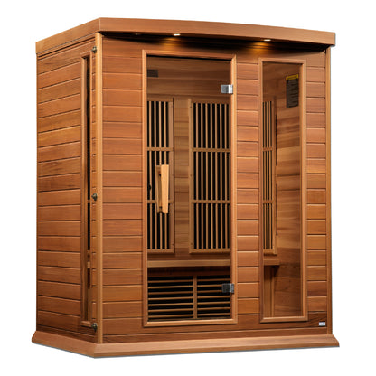 Maxxus 3 Person Indoor Near Zero EMF FAR Infrared Sauna - Canadian Red Cedar