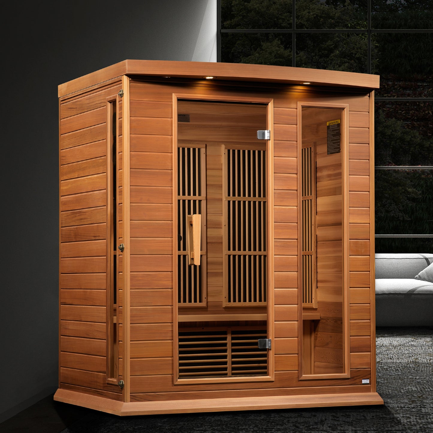 Maxxus 3 Person Indoor Near Zero EMF FAR Infrared Sauna - Canadian Red Cedar