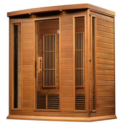 Maxxus 4 Person Indoor Near Zero EMF FAR Infrared Sauna - Canadian Red Cedar