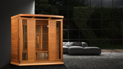 Maxxus 4 Person Indoor Near Zero EMF FAR Infrared Sauna - Canadian Red Cedar