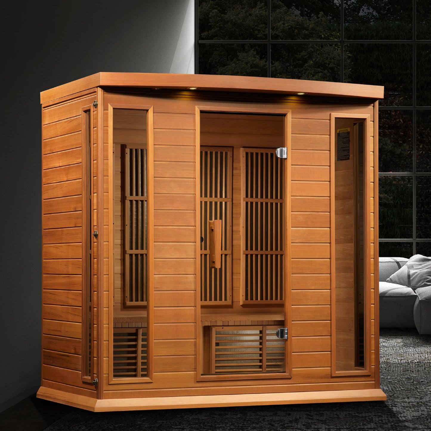 Maxxus 4 Person Indoor Near Zero EMF FAR Infrared Sauna - Canadian Red Cedar