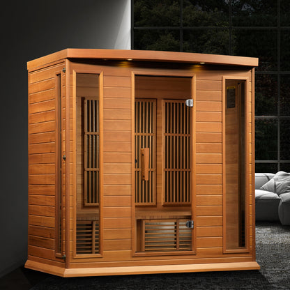 Maxxus 4 Person Indoor Near Zero EMF FAR Infrared Sauna - Canadian Red Cedar