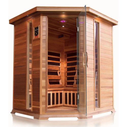 Bristol Bay 4 Person Corner Indoor Infrared Cedar Sauna