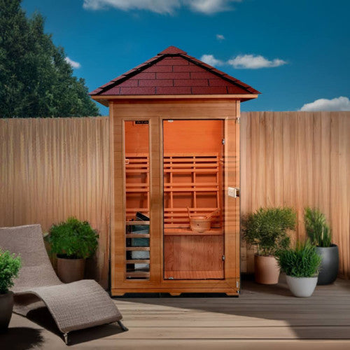 Bristow 2 Person Outdoor Traditional Hemlock Sauna With Window