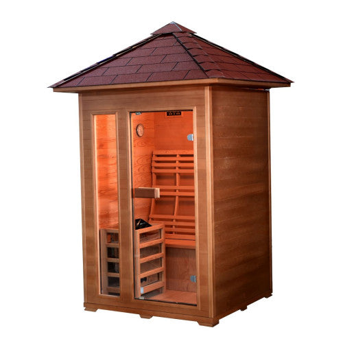 Bristow 2 Person Outdoor Traditional Hemlock Sauna With Window