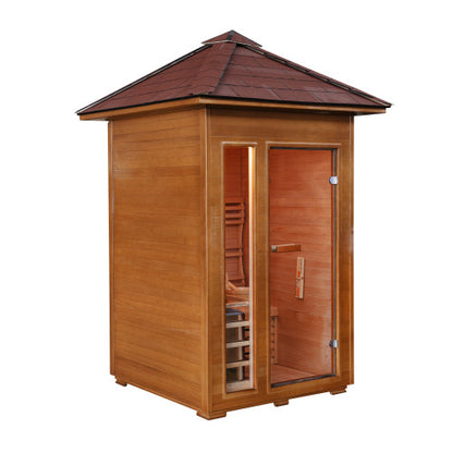 Bristow 2 Person Outdoor Traditional Hemlock Sauna With Window