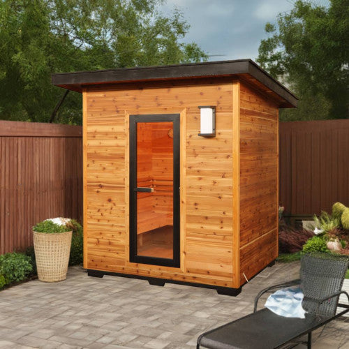 Denali 4 Person Outdoor Contemporary Traditional Sauna