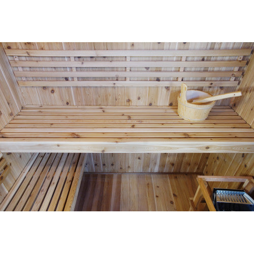 Hampton 3 Person Indoor Traditional Hemlock Sauna With Double Bench